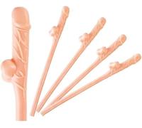 House of Fun Hen Party Plastic Straws 20Pcs, Hen Party Straws, Drinking Straws. Reusable Straws for Parties, Party Straws, Willy Straws, Penis Straws - Flesh Colour