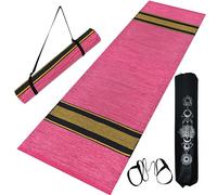 House of Handmade™ - Premium Cotton Yoga Mats for Women and Men, 2X6 feet, 5mm thick, Anti Skid backing, Light Weight, Machine Washable, Non Slip for Home Exercise & Pilates (Pink)