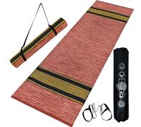 House of Handmade™ - Premium Cotton Yoga Mats for Women and Men, 2X6 feet, 5mm thick, Anti Skid backing, Light Weight, Machine Washable, Non Slip for Home Exercise & Pilates (Teracotta)