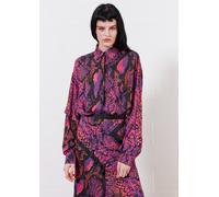House Of Holland Asymmetric Snake Print Viscose Shirt Multi