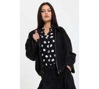 House Of Holland Black Oversize Wool Blend Utility Jacket Black