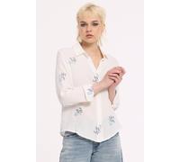 House Of Holland Embroidered Cotton Button-Up Shirt In Cream Cream