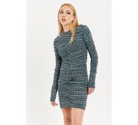 House Of Holland Geometric Print Ruched Mini Dress Multi L