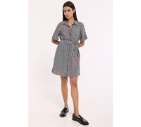 House Of Holland Gingham Embroidered Mini Shirt Dress Multi