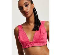 House Of Holland Hot Pink Denim Studded Bralette Pink 16