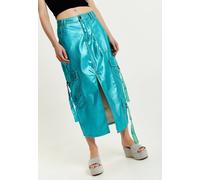 House Of Holland Metallic Blue Midi Skirt Blue 8