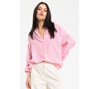 House of Holland Women's Pink Striped Relaxed Cotton Shirt | Size: S/M House Of Holland Pink S/M