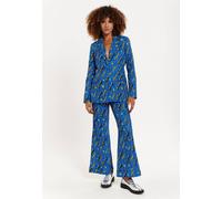 House Of Holland Rocket Print Diamante Embellished Blazer In Blue Blue