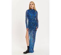 House of Holland Women's Rocket Print Mesh Dress in Blue | Size: 10 House Of Holland Blue 10
