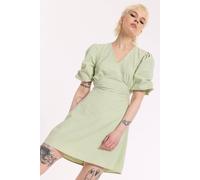 House Of Holland Sage Green Open Back Mini Dress In Pale Green Pale Green