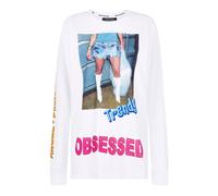 House of Holland Women's shesvague 'Obsessed' White Tee | Size: Medium House Of Holland White M