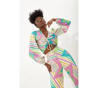 House Of Holland Star Print Top With A Gathered Front Multi