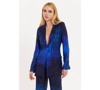 House of Holland Women's Abstract Print Heart Pocket Blazer in Blue | Size: 12