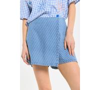 House of Holland Women's Blue Stripe Wrap Style Mini Skort | Size: Small