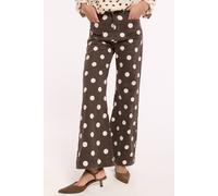 House of Holland Women's Brown Polka Dot Wide Leg Trousers | Size: Medium