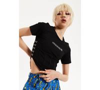 House of Holland Women's Corset Crop Top In Black | Size: 12 House Of Holland Black 12