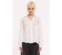House of Holland Women's Cutwork Embroidered Cotton Shirt in White | Size: Medium