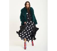 House of Holland Women's Emerald Shaggy Faux Fur Jacket in Green