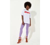 House of Holland Women's Iridescent Laser Cut Printed T-Shirt in White | Size: Large House Of Holland White L