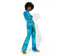 House of Holland Women's Jersey Trousers with a Tropical Print in Blue | Size: Medium