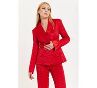 House of Holland Women's Lips Quilted Blazer In Red | Size: 10