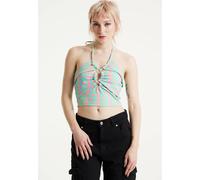 House of Holland Women's Logo Printed Halter Neck Crop Top | Size: Medium House Of Holland Multicolor M