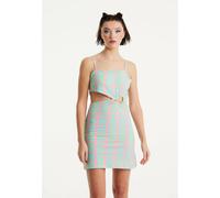 House of Holland Women's Logo Printed Jersey Mini Dress in Blue & Pink | Size: Large House Of Holland Multicolor L