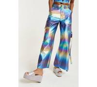 House of Holland Women's Metallic Rainbow Cargo Trousers | Size: 14 House Of Holland Multicolor 14