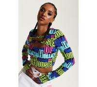 House of Holland Women's Printed Multicolour Crop Top With Cut Out Details | Size: Medium House Of Holland Multicolor M