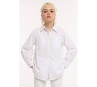 House of Holland Women's White Cotton Oversized Shirt