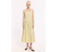 House of Holland Women's Yellow Polka Dot Halter Neck Cotton Maxi Dress | Size: Medium