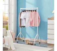 House Of Home 3ft White Heavy Duty Clothes Rail Strong Metal Garment Rack with Wheels Easy to Assemble Collapsible Hanging Rail 95 kg Load Capacity Ideal for Home Retail and Storage