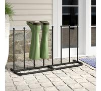 House Of Home 4 Pair Black Boot Rack Shoe Welly Stand Storage Organiser