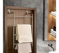 4 Tier Over the Door Towel Rack in Silver Powder Coating