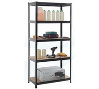 House Of Home Boltless 5 Tier Shelving Racking Heavy Duty Steel Shelf Unit Shed Garage Black 180Cm X 90Cm X 40Cm