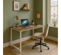 House Of Home Folding Computer Desk Wooden Foldable White Work Table Laptop Office Pc Space Saving