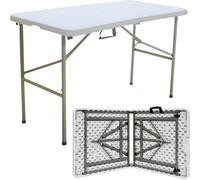 House of Home Folding Table 4Ft Heavy Duty Indoor Outdoor Foldable Table White Folding Picnic Camping Outdoor Dining
