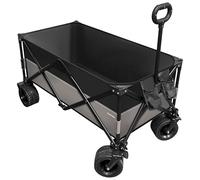 House of Home Folding Utility Trolley 120L - Heavy Duty Collapsible Wagon with Puncture-Proof Wheels, Cup Holders & Carry Cover. Garden, Shopping, Fishing & DIY Pull Along Cart - 120kg Capacity