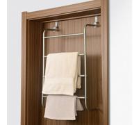 House Of Home Over-Door Towel Rack 4-Tier Bathroom Silver Storage Hanger Rail Bath Hand Towels