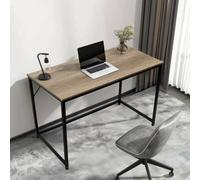 House Of Home Rustic Computer Desk 120Cm Light Brown Wood & Metal
