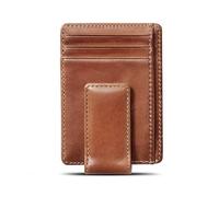 House of Jack Co. Money Clip Wallet | Super Strong Magnetic Wallet | Money Clip For Men | Front Pocket Wallet | Slim Card Wallet, Brown, 3" L x 4" H, Carryall Money Clip Wallet