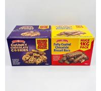 House of Lancaster Biscuit Selection Bundle 2kg, Chunky Cookies 1kg and Fully Coated Chocolate Biscuits 1kg, Random Imperfect Assortment Box, Professionally Packed