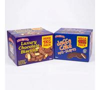 House of Lancaster Broken Chocolate Biscuits and Jaffa Cakes Bundle 2kg | Assorted Imperfect Sweet Treats Pack | Family Sharing Box for Tea Time Dunking
