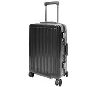 House Of Leather 20” Cabin Size Suitcase Metal Frame Hard Shell Four Wheel Luggage Titan Black