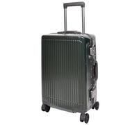 House Of Leather 20” Cabin Size Suitcase Metal Frame Hard Shell Four Wheel Luggage Titan Green
