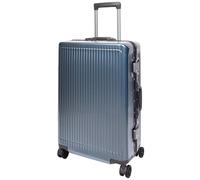 House Of Leather 24” Medium Size Suitcase Metal Frame Hard Shell Four Wheel Luggage Titan Blue