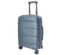 House Of Leather 8 Wheel Suitcase Hard Shell Expendable Luggage Digit Lock Travel Bags Phuket (Blue, Cabin)