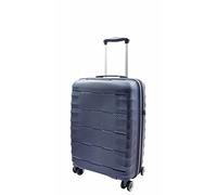 House Of Leather 8 Wheeled Hard Shell Suitcase Expandable TSA Lock Luggage Travel Bags Gladstone (Navy, Cabin)
