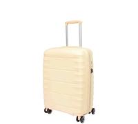 House Of Leather 8 Wheeled Hard Shell Suitcase Expandable TSA Lock Luggage Travel Bags Gladstone (Off White, Cabin)