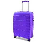 House Of Leather 8 Wheeled Hard Shell Suitcase Expandable TSA Lock Luggage Travel Bags Gladstone (Purple, Cabin)